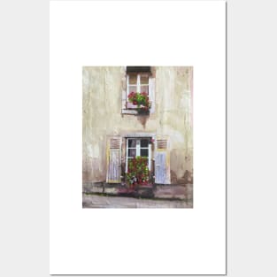 Shutters and Flowers, France Posters and Art